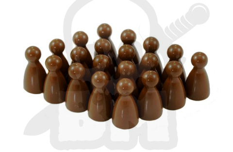 Pionki do gry - brązowe z główką 20 szt.