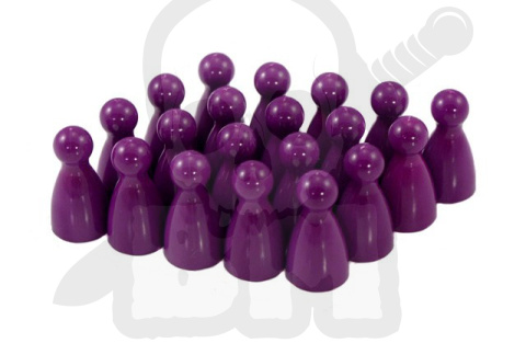 Pionki do gry - fioletowe z główką 20 szt. Pionek purple