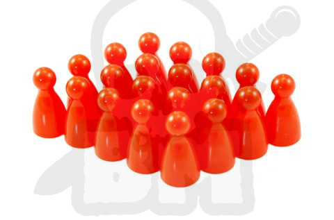 Pionki do gry - pomarańczowe z główką 20 szt. Pionek