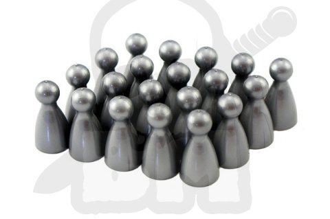 Pionki do gry - srebrne z główką 20 szt. Pionek