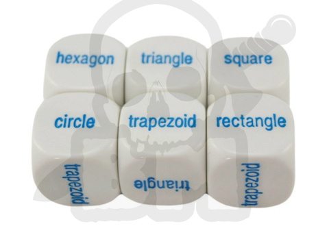 Shapes Words Dice 20 mm kostka K6 figury geometryczne