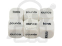 Weights Dice 16 mm RPG kostka K6 językowa angielska miara wagi