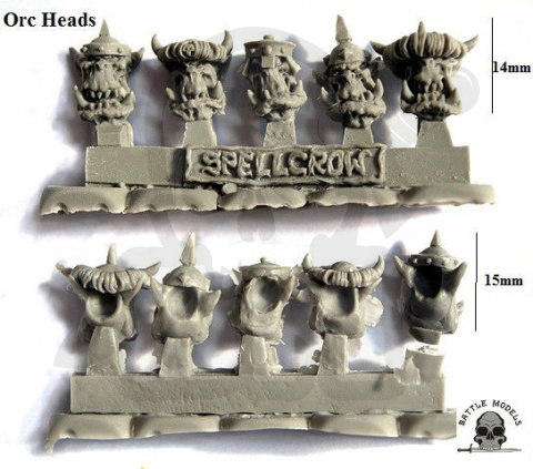 Orkowe głowy w hełmach 10 szt. ork orki