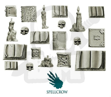 Zestaw Librarium - księgi czaszki i świece dla nekromanty