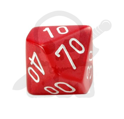 Kość RPG K10 00-90 kostka do gry czerwona