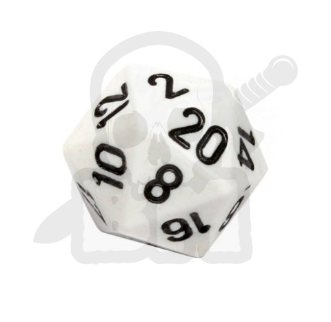 Kość RPG K20 kostka do gry biała