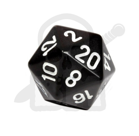 Kość RPG K20 kostka do gry czarna