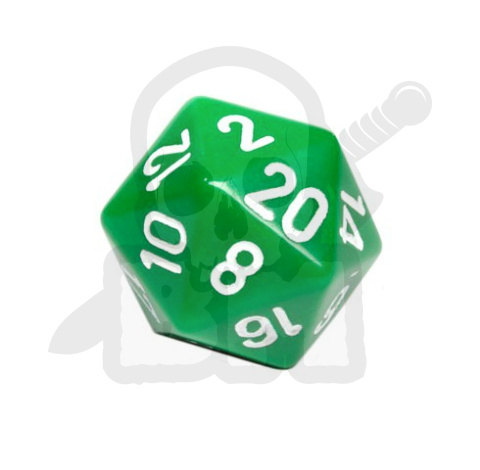 Kość RPG K20 kostka do gry zielona