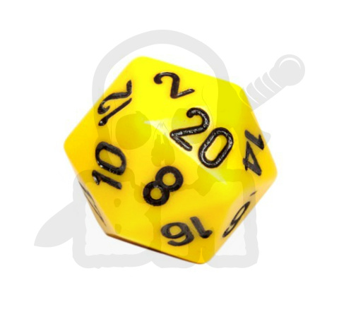 Kość RPG K20 kostka do gry żółta