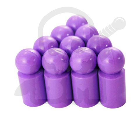 Pionki do gry - wrzosowe z dużą główką 10 szt. Ball pawn Lilac