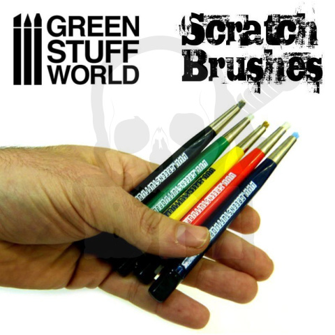 Green Stuff Scratch Brush Set pędzelki 5 szt.