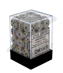 Kostki K6 12mm Chessex Grey 36 szt. + pudełko