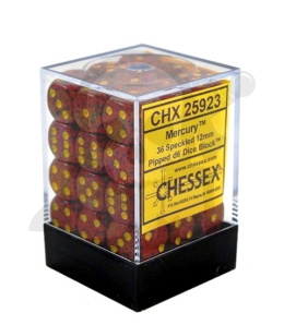 Kostki K6 12mm Chessex Mercury 36 szt. + pudełko