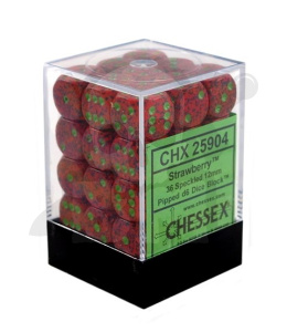 Kostki K6 12mm Chessex Strawberry 36 szt. + pudełko