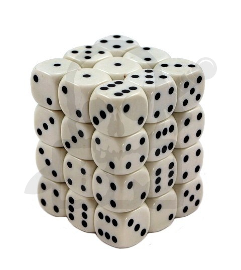 Kostki K6 12mm matowe białe 36 szt.