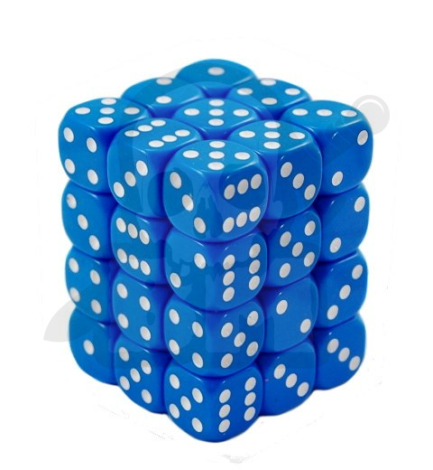 Kostki K6 12mm matowe niebieskie 36 szt.
