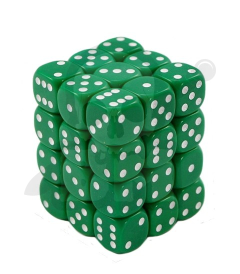 Kostki K6 12mm matowe zielone 36 szt.