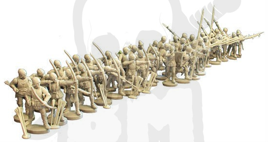 Wars of the Roses Infantry 1455-1487 Najemnicy żołnierze piechota 40 figurek