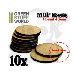 MDF Bases - Round 40 mm podstawki pod figurki 10 szt.