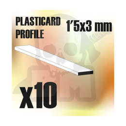 ABS Plasticard - Profile PLAIN 3mm x10