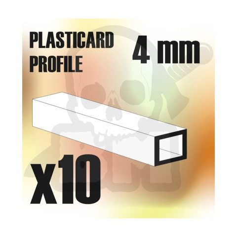ABS Plasticard - Profile SQUARED TUBE 4mm 10 szt.
