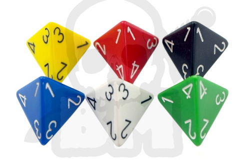 Kostki RPG K4 zestaw 6szt. kości 6 kolorów