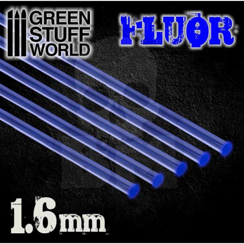 Pręty akrylowe - okrągłe 1,6 mm niebieskie Fluor