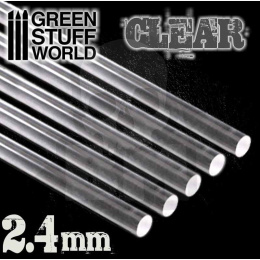 Acrylic Rods - Round 2,4 mm CLEAR x5