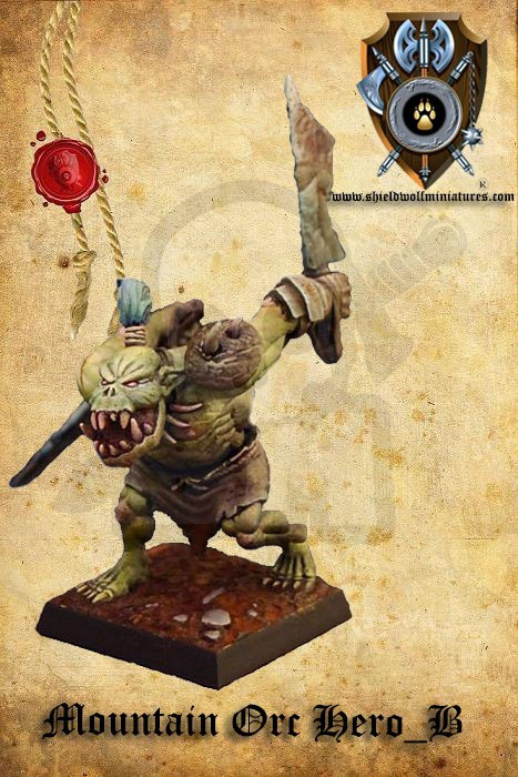 Mountain Orc Hero B with second hand weapon - 1 szt.