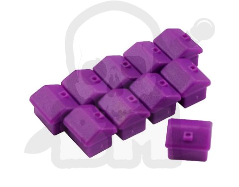Pionki do gry - domki fioletowe 10 szt. Pionek Domek