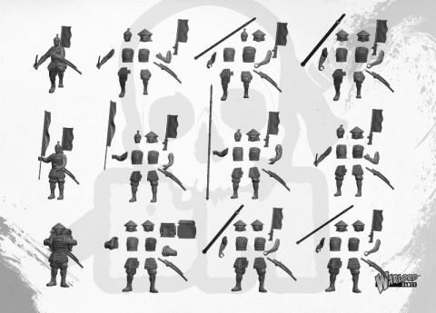 Pike & Shotte Ashigaru Yari Spearmen - samuraje 5 szt.