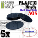 Plastic Oval Base 75x42mm podstawki pod figurki 6 szt.