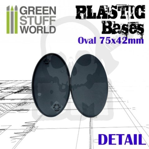 Plastic Oval Base 75x42mm podstawki pod figurki 6 szt.