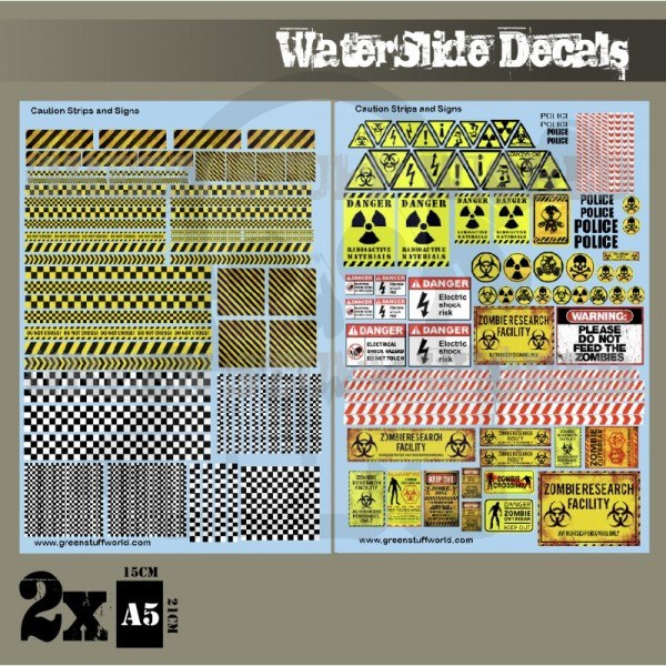 Decal Sheets - Caution Strips And Signs