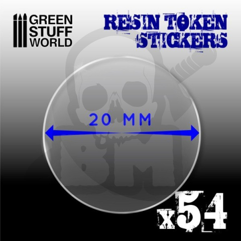 Resin Token Stickers 20mm 54 szt.