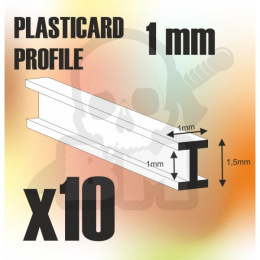 ABS Plasticard - Profile DOUBLE-T 1mm x10