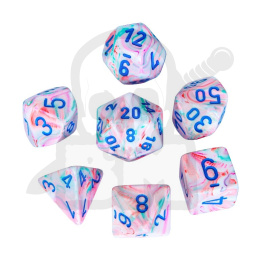 Set of 7 rpg dice Festive Pop Art/blue D4 D6 D8 D10 D12 D20 D00-90