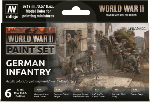 Vallejo 70206 Zestaw Model Color 6 farb - WWII German Infantry