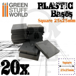 Plastic Square Base 25mm - Pack x20