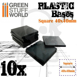 Plastic Square Base 40mm - Pack x10