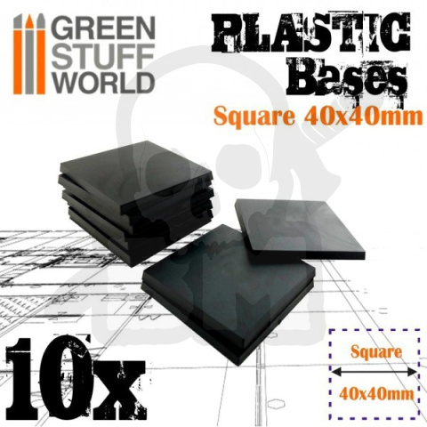 Plastic Bases 40x40 40 mm podstawki pod figurki 10 szt.