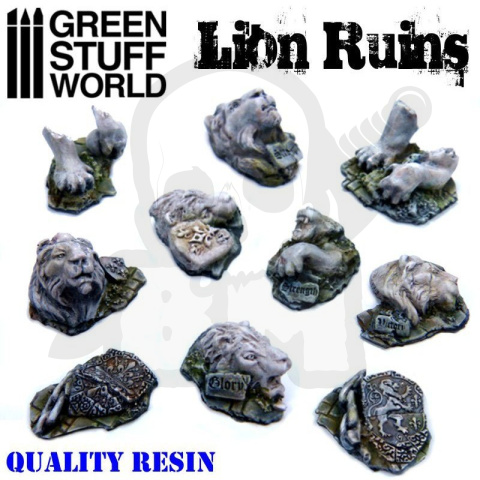 Lion Ruins - potrzaskane posągi 10 szt.
