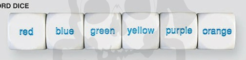 Color Word Dice English 20 mm RPG kostka językowa angielska K6 kolory