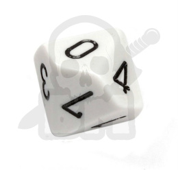 Kość RPG K10 0-9 kostka do gry biała