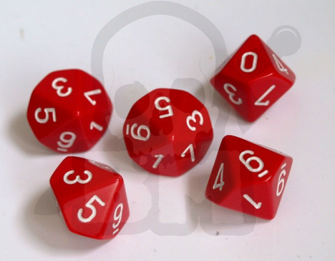 Kość RPG K10 0-9 kostka do gry czerwona