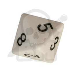 Kość K8 kostka kostki do gry biała White/black - 1 szt.