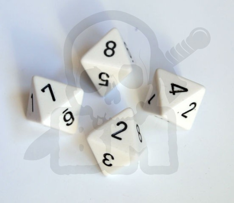 Kość RPG K8 kostka do gry biała