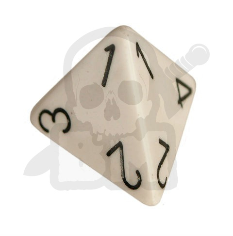 Kość RPG K4 kostka do gry biała