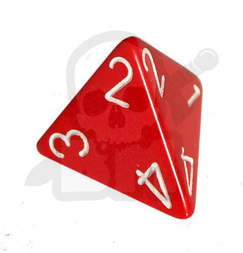 Kość RPG K4 kostka do gry czerwona