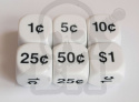 Money Dice U.S. Symbols 22 mm RPG kostka pieniądze dolary kość K6
